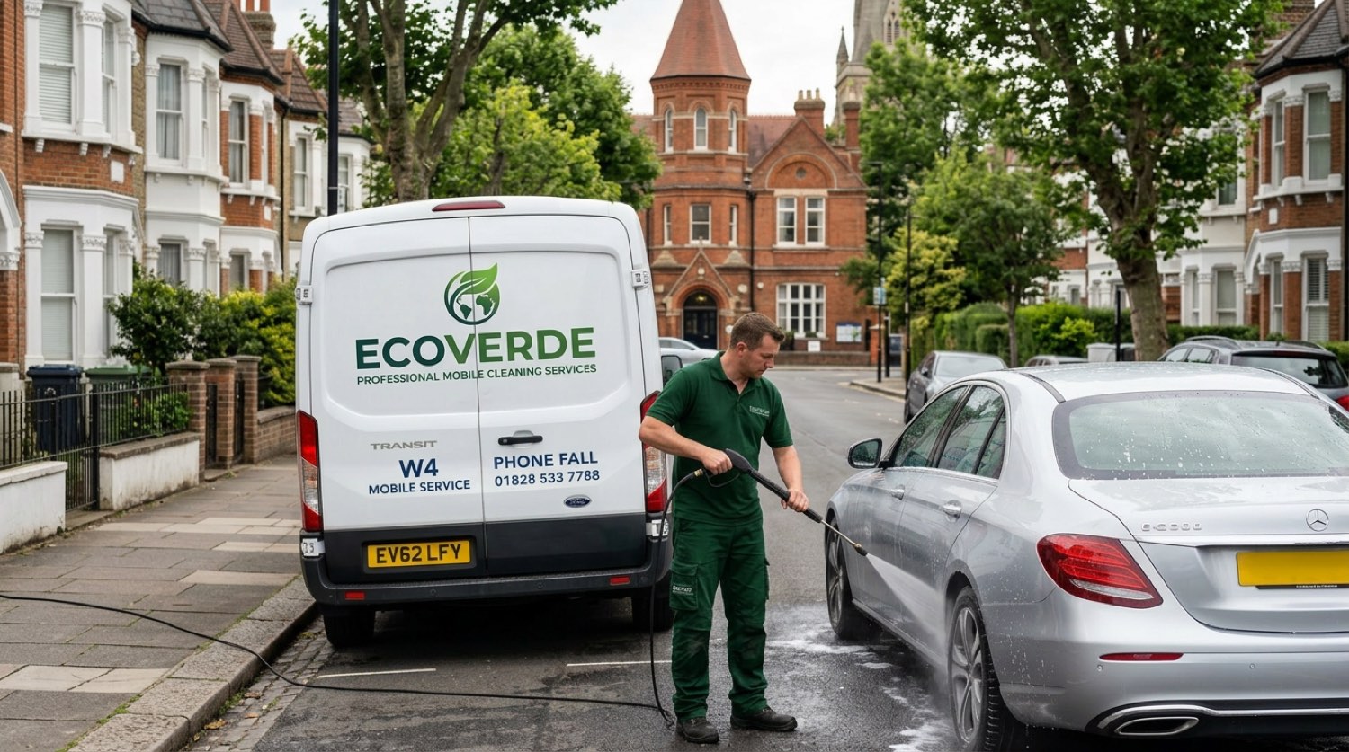 Ecoverde mobile valeting van on a West London street
