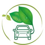 Eco-friendly car with green leaves