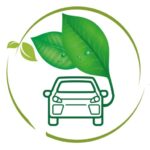 Eco-friendly car with green leaves