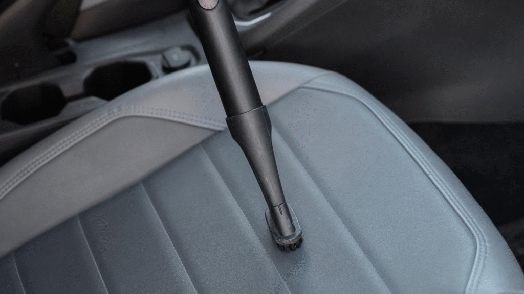 Vacuum attachment on car seat