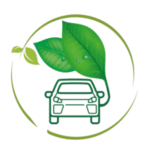Eco-friendly car with green leaves