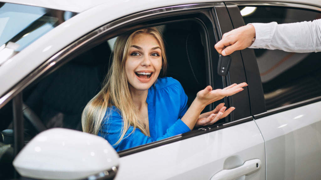 everything about car valeting 10 Handing over car keys enthusiastically.